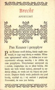 Brecht Bertolt - Aforyzmy. Wybrał, przełożył i wstępem opatrzył Roman Szydłowski. /Biblioteczka Aforystów/.