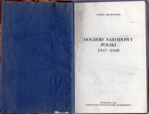 Zienkowski Leszek - Dochód narodowy Polski 1937-1960.