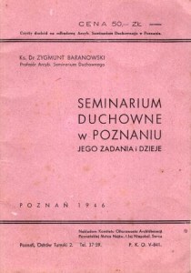 Baranowski Zygmunt dr - Seminarium duchowne w Poznaniu. Jego zadania i dzieje.