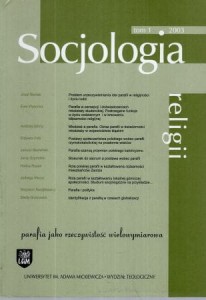 Socjologia religii. Tom 1, 2003. Parafia jako rzeczywistość wielowymiarowa.  Pod redakcją Józefa Baraniaka. 