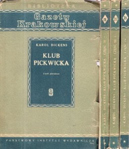 Dickens Karol - Klub Pickwicka. Przełożył Włodzimierz Górski. Uzupełnili Zofia i Wiktor Popławscy. T. 1/4.