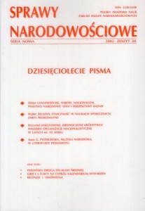 Sprawy narodowościowe. Seria nowa. R. 2002, z. 20. Dziesięciolecie pisma.