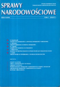 Sprawy narodowościowe. Seria nowa. Tom I. Rok 1992, zeszyt 1. 