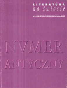 Literatura na świecie. Miesięcznik nr 8-9/1996 (301-302). Numer antyczny. 