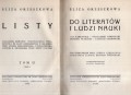 Orzeszkowa Eliza - Listy do literatów i ludzi nauki. Jan Karłowicz. Franciszek Gawroński. Henryk Nusbaum. Tadeusz Garbowsk.jpg