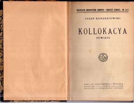 Korzeniowski Józef - Kollokacya. Powieść.jpg