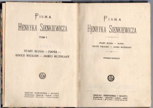 Sienkiewicz Henryk - Pisma. Tom I. Stary sługa. Hania. Szkice węglem. Janko Muzykant.