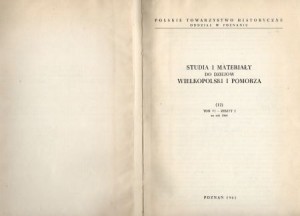 Studia i materiały do dziejów Wielkopolski i Pomorza. (12). Tom VI - Zeszyt 2.