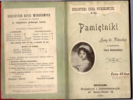 Potocka Anna - Pamiętniki. Tom II. Tłumaczyła J. A. Z przedmową Piotra Chmielowskiego.jpg