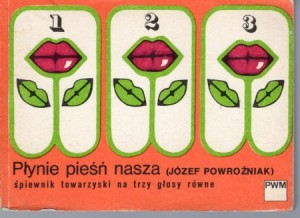 Płynie pieśń nasza. Śpiewnik towarzyski na trzy głosy równe. Opracował Józef Powroźniak.