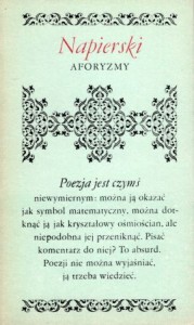 Napierski Stefan - Aforyzmy. Wybrała, wstępem opatrzyła Irena Majewska. /Biblioteczka Aforystów/.
