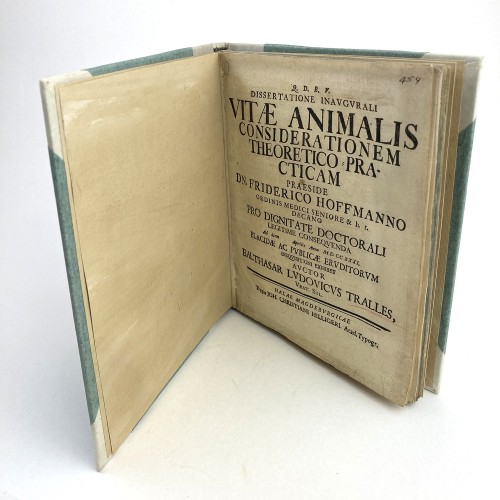 Tralles Balthasar Ludovicus (wrocławski lekarz) - Dissertatione Inaugurali Vitæ Animalis Considerationem Theoretico-Practicam