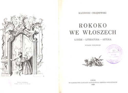 Chłędowski Kazimierz - Rokoko we Włoszech. Ludzie - Literatura - Sztuka. a.jpg