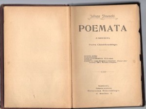 Słowacki Juliusz - Poemata. Z przedmową Piotra Chmielowskiego. /Godzina myśli. W Szwajcaryi. Ojciec zadżumionych. Wacław. Podróż do Ziemi św. z Neapolu/.