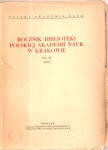Rocznik biblioteki Polskiej Akademii Nauk w Krakowie. Rok III. 1957.