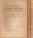 Bar Adam - Słownik pseudonimów i kryptonimów pisarzy polskich oraz Polski dotyczących. T.I/III.