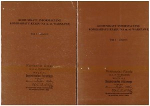 Komunikaty informacyjne Komisariatu Rządu na M. St. Warszawę. Tom 1, zeszyt 1 (6 grudnia 1926-23 czerwca 1927). Tom 1, zeszyt 2 (4 lipca 1927-30 grudnia1927).
