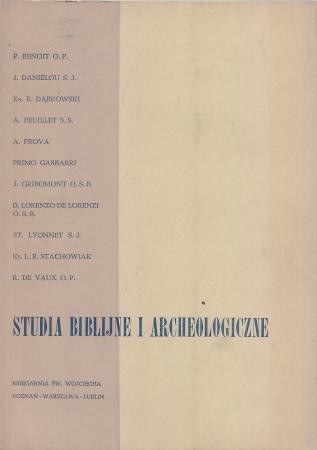 Studia biblijne i archeologiczne.