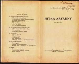 Ligocki Edward - Nitka Aryadny. Powieść.