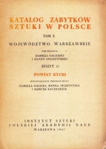 Katalog Zabytków Sztuki w Polsce. Tom X. Województwo warszawskie. Zeszyt 21. Powiat rycki.